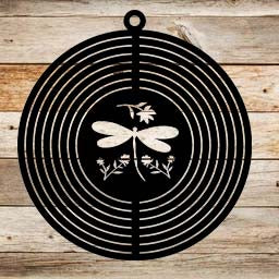 Wind Spinner Dragonfly with flower 16